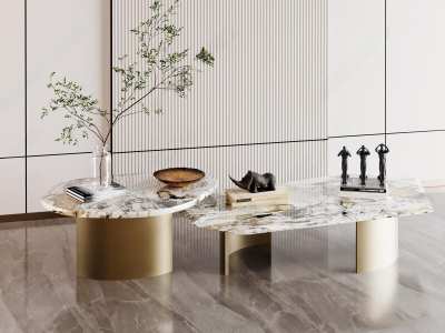 现代茶几3D模型下载